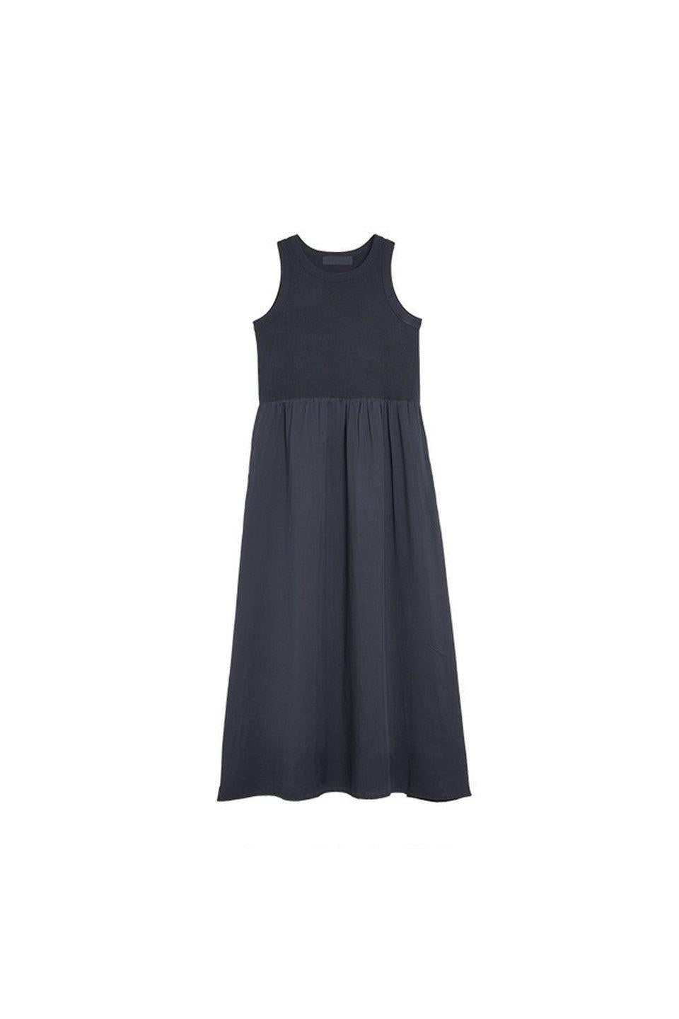 MICALLE MICALLE-Rib Docking Flare Dress-NOWALL
