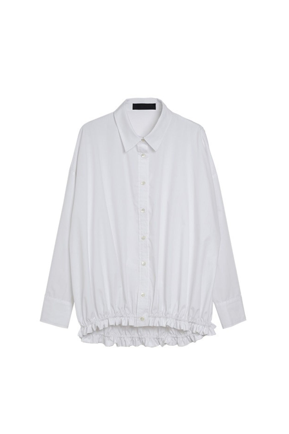 MICALLE MICALLE-Ruffle Hem Design Shirt-NOWALL