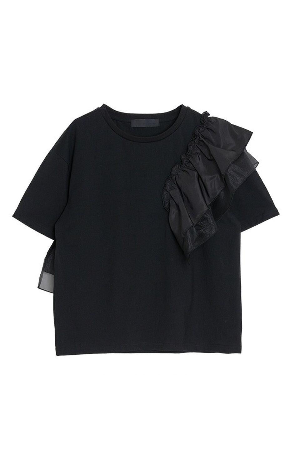 MICALLE MICALLE-Ruffle Shoulder Tee-NOWALL