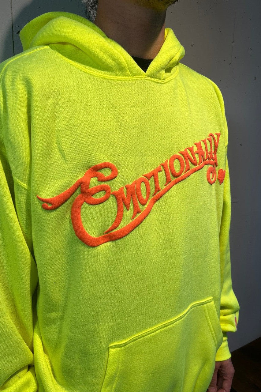 EMOTIONALLY UNAVAILABLE-SCRIPT LOGO HOODIE-NOWALL