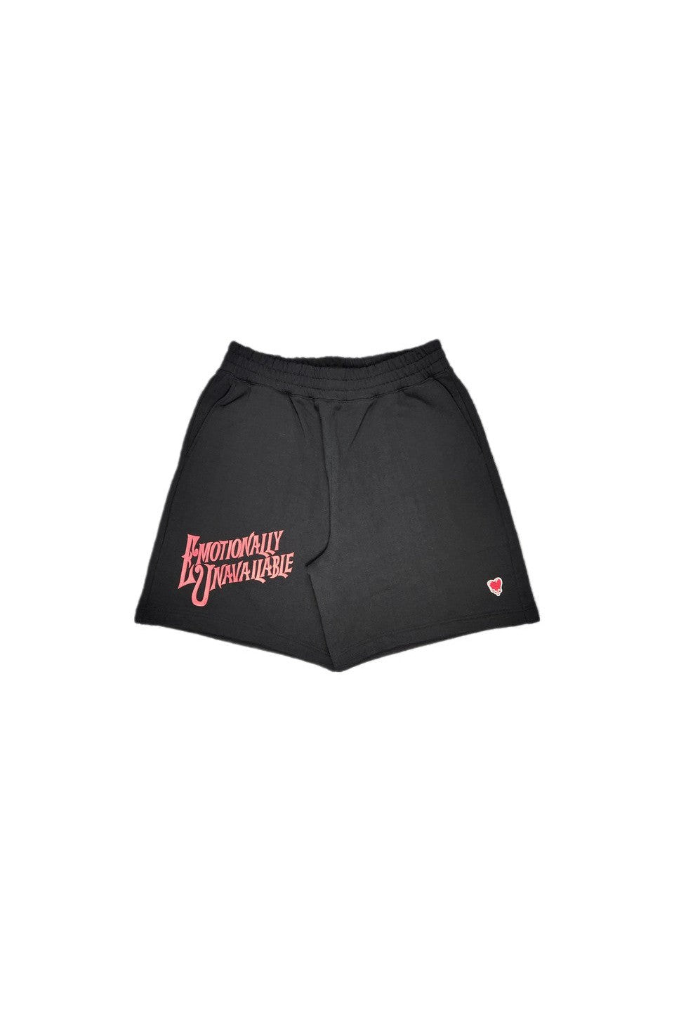 EMOTIONALLY UNAVAILABLE-SCRIPT LOGO SWEAT SHORTS-NOWALL