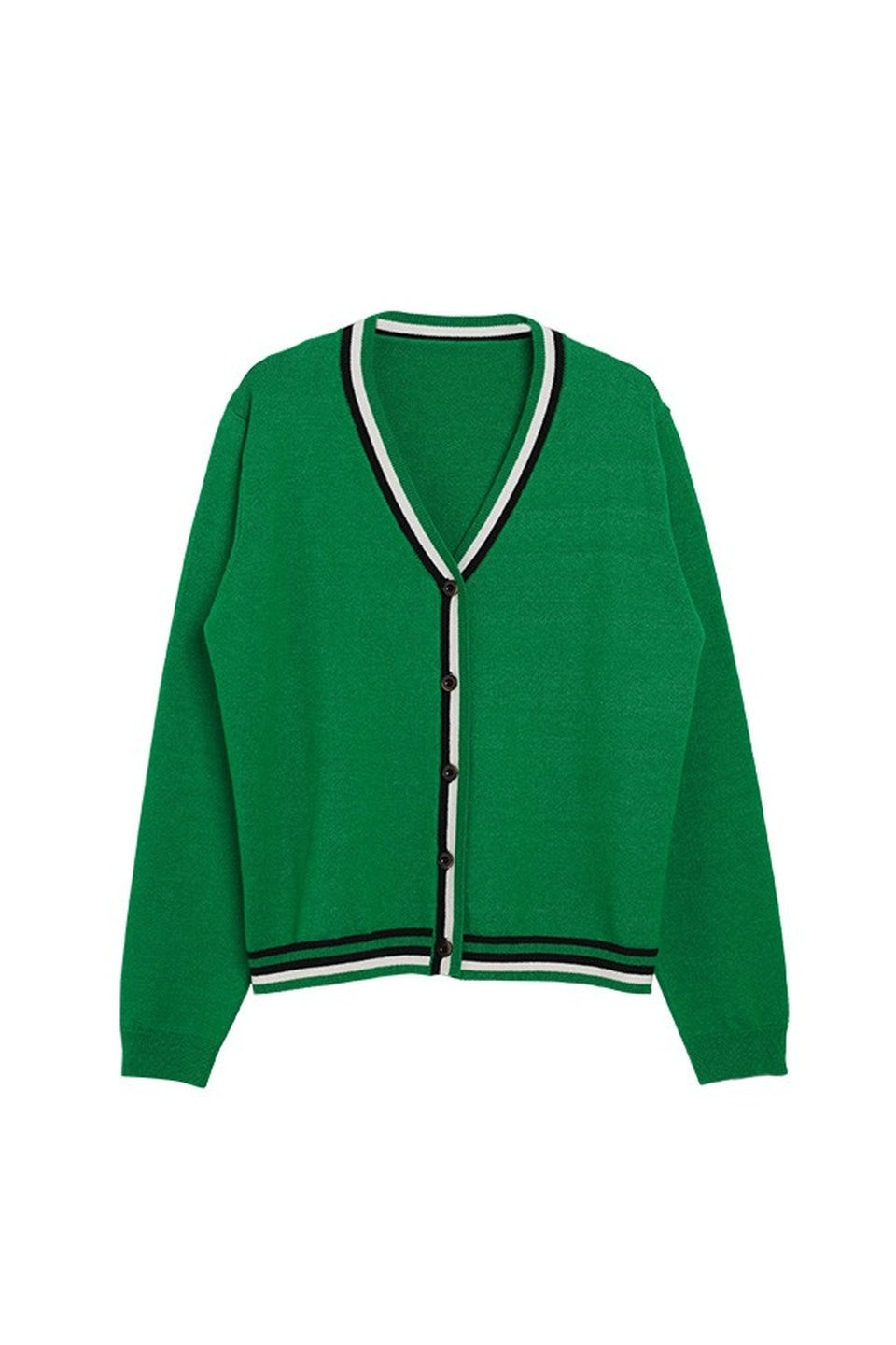 MICALLE MICALLE-STRIPED TRIM CARDIGAN-NOWALL