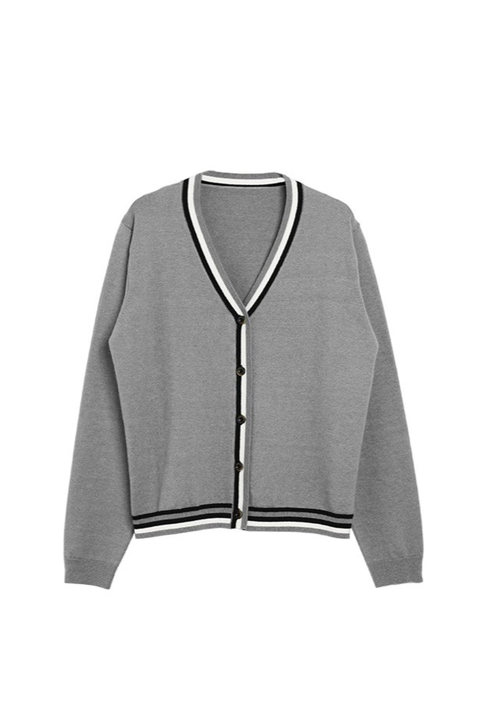 MICALLE MICALLE-STRIPED TRIM CARDIGAN-NOWALL