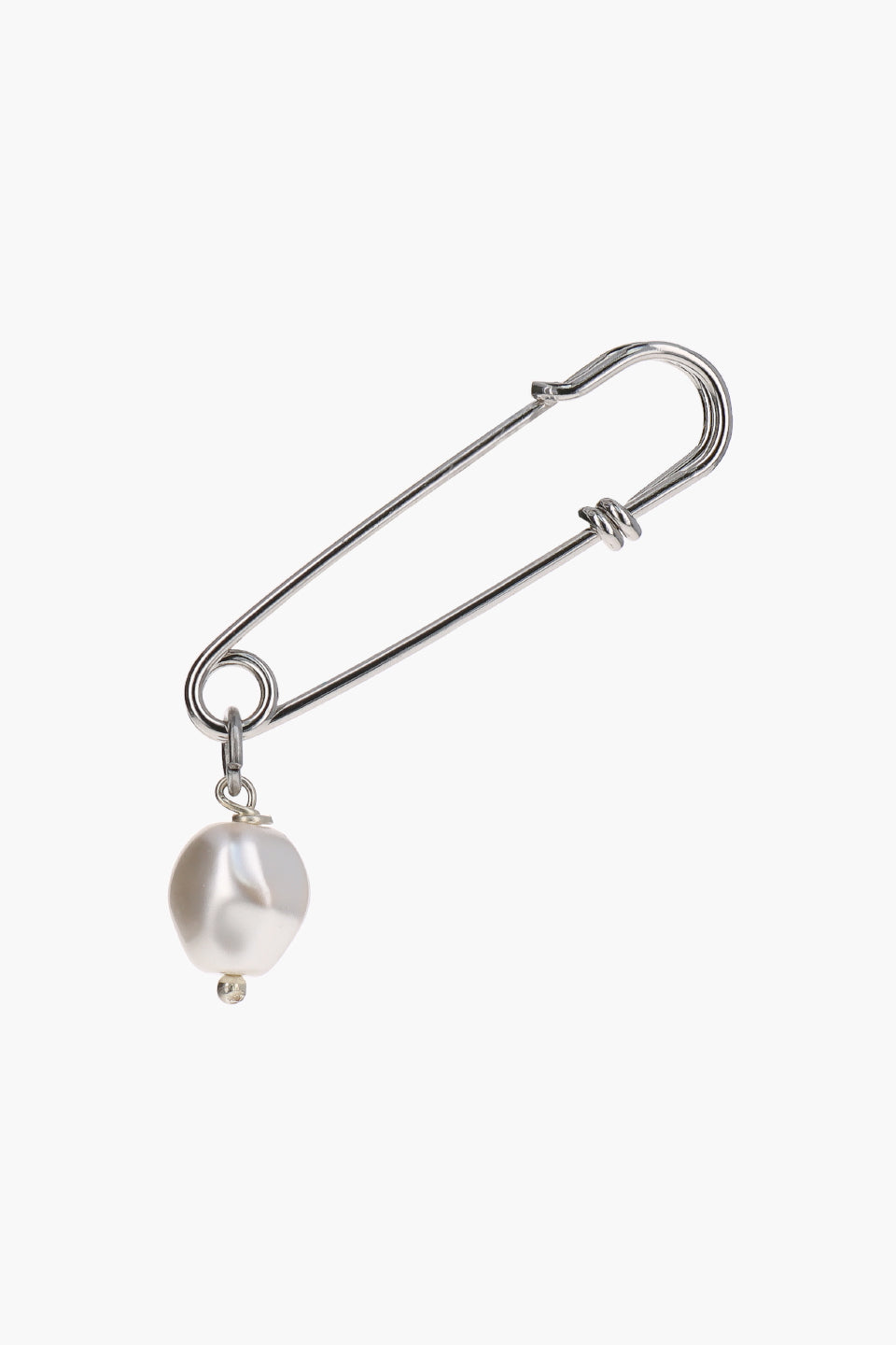 JUSTINE CLENQUET-Safety Pin Single Earring with Pearl-NOWALL