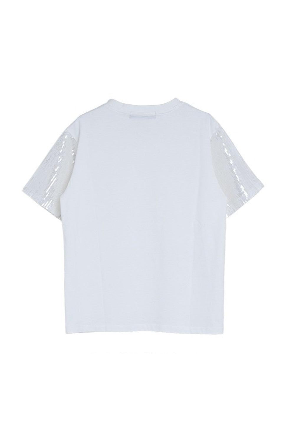 MICALLE MICALLE-Sequin Sleeve Pocket Tee-NOWALL