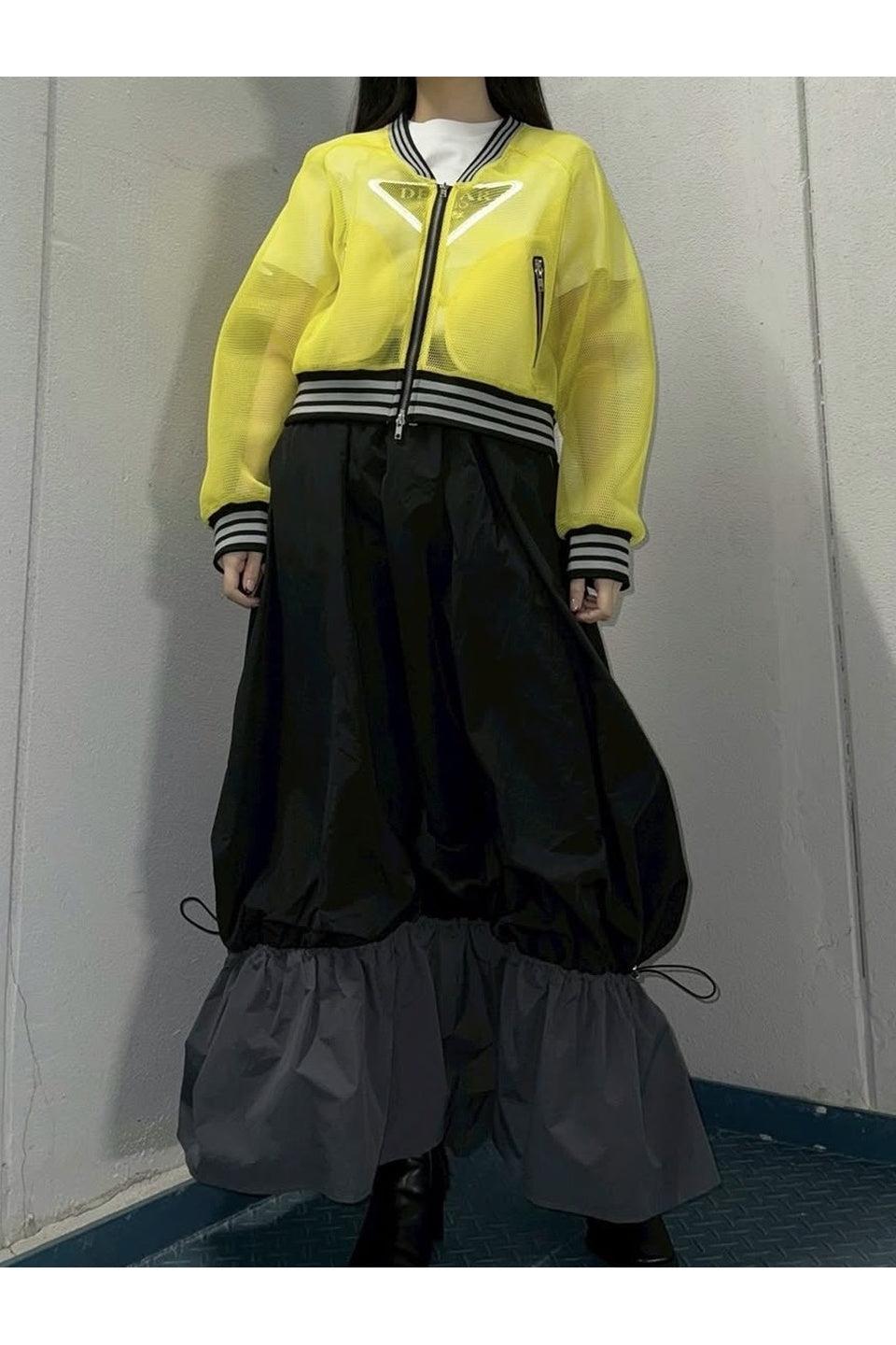 MICALLE MICALLE-Sheer Mesh Zip Blouson-NOWALL