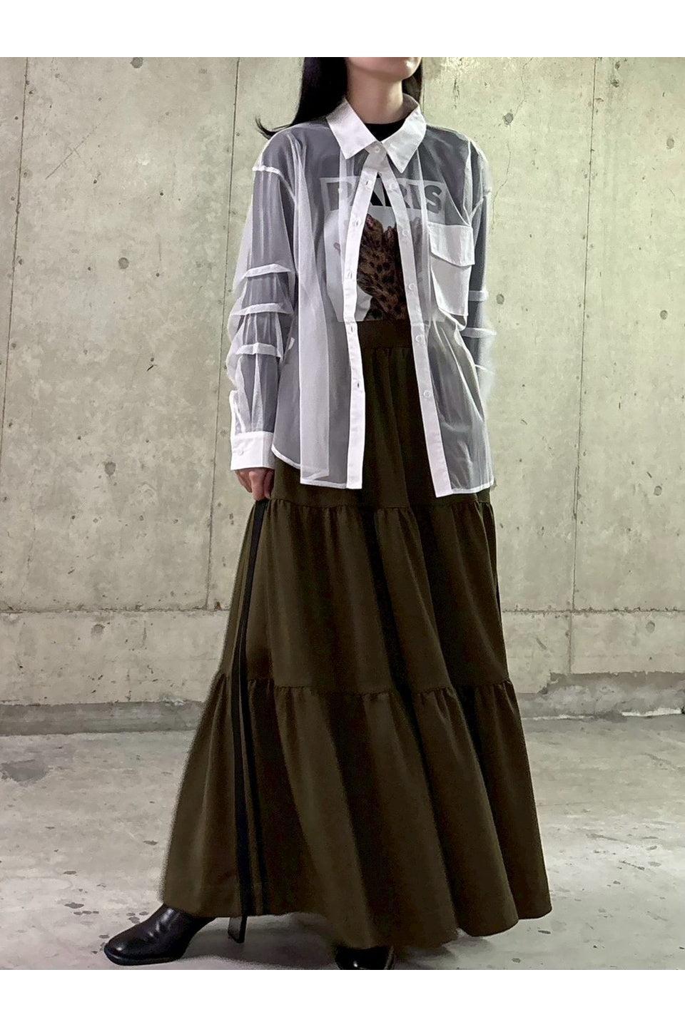 MICALLE MICALLE-Sheer Oversized Shirt-NOWALL