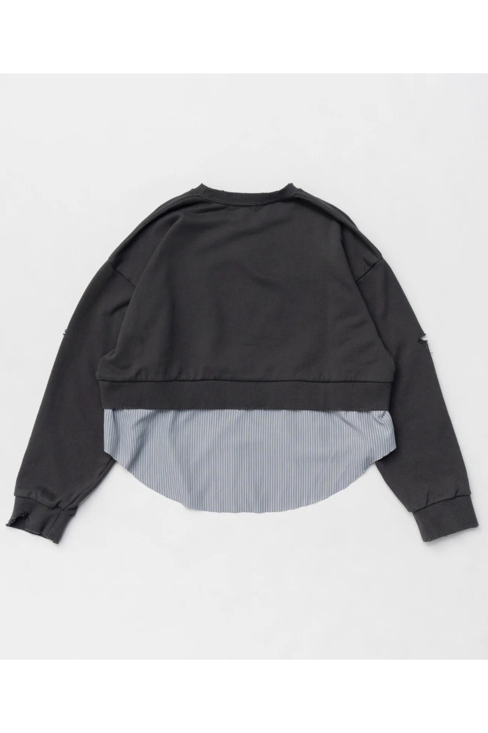 MAISON SPECIAL-Shirt Layered Crush Processing Sweatshirt-NOWALL