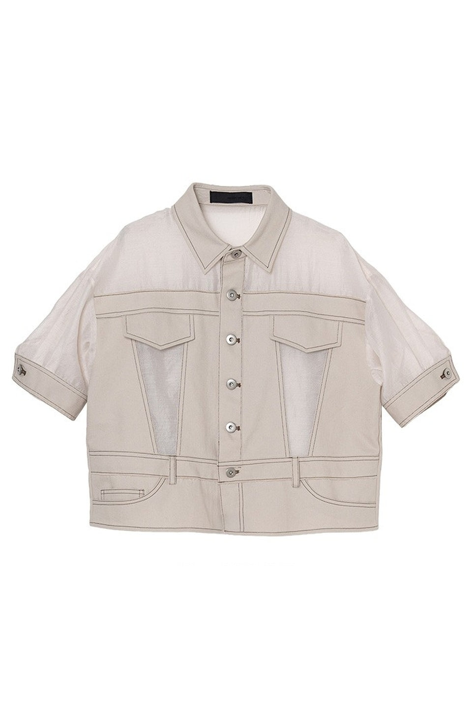 MICALLE MICALLE-Short Sleeve Denim Jacket-NOWALL