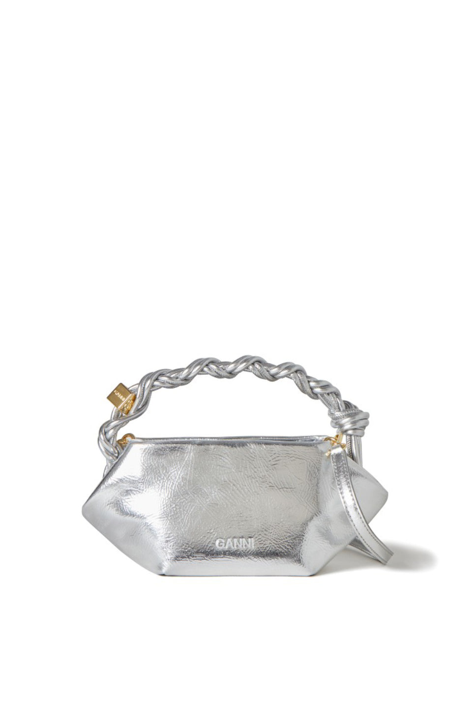 GANNI-Silver Mini Ganni Bou Bag-NOWALL