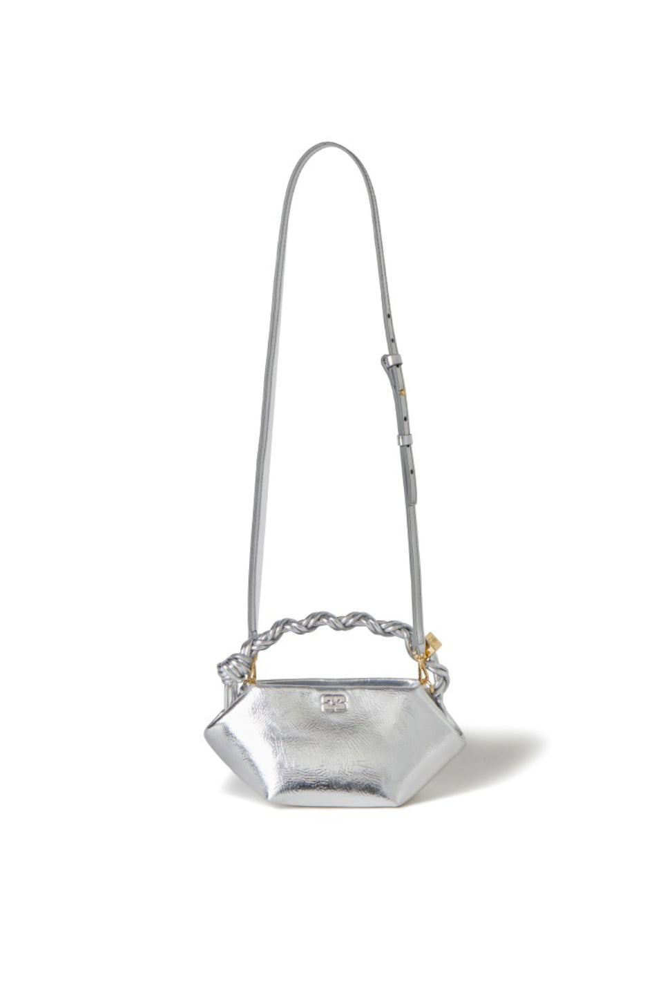 GANNI-Silver Mini Ganni Bou Bag-NOWALL