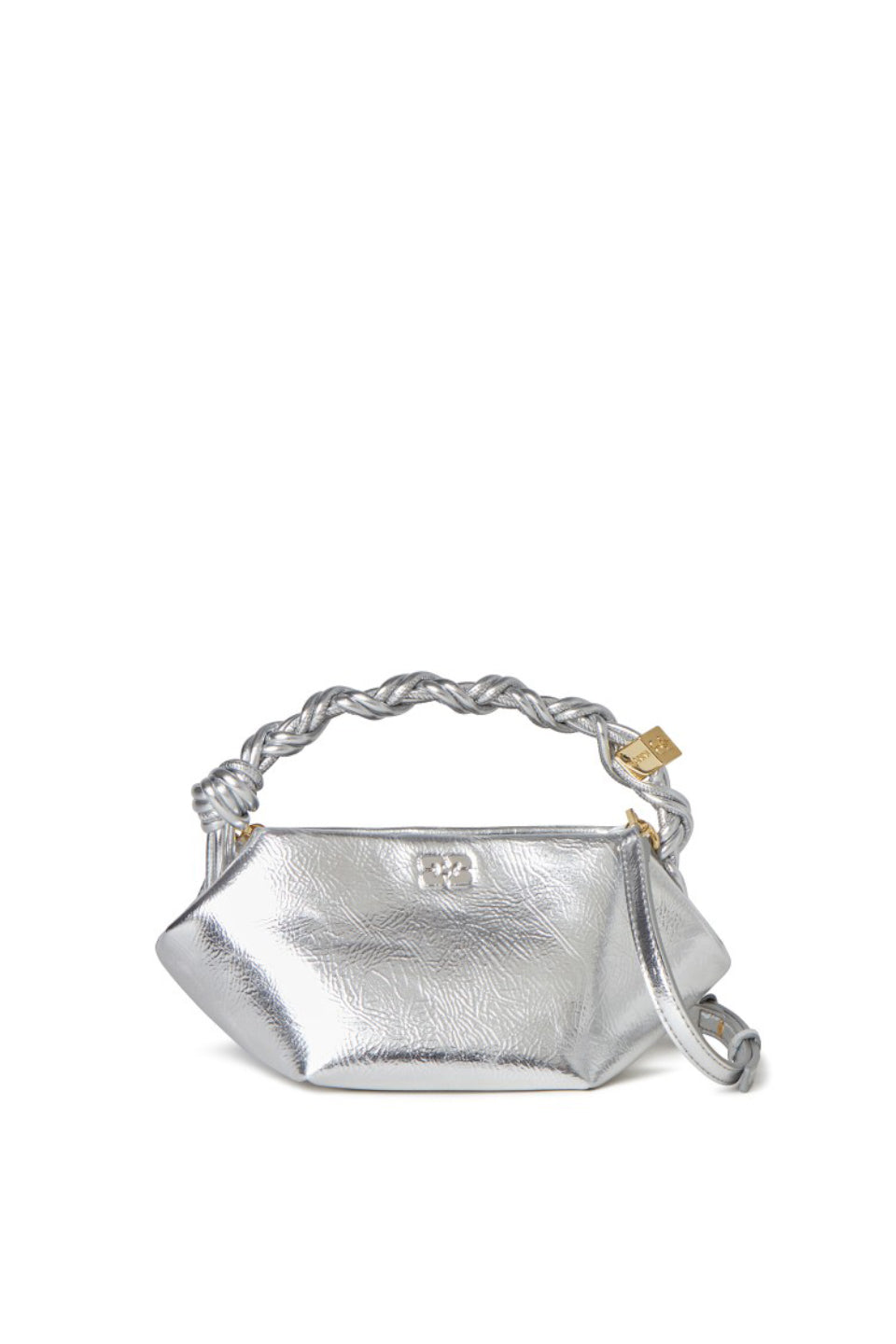 GANNI-Silver Mini Ganni Bou Bag-NOWALL