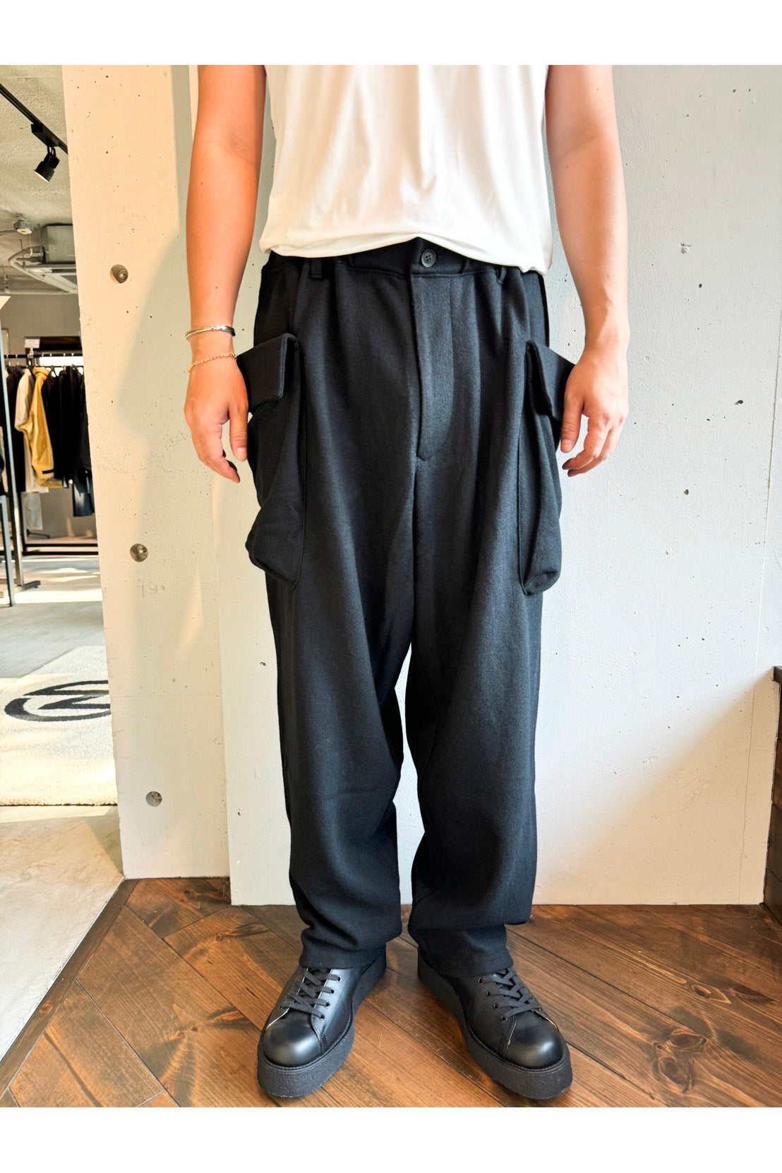 Yohji Yamamoto POUR HOMME-Soft Jersey Out Pocket Pants-NOWALL