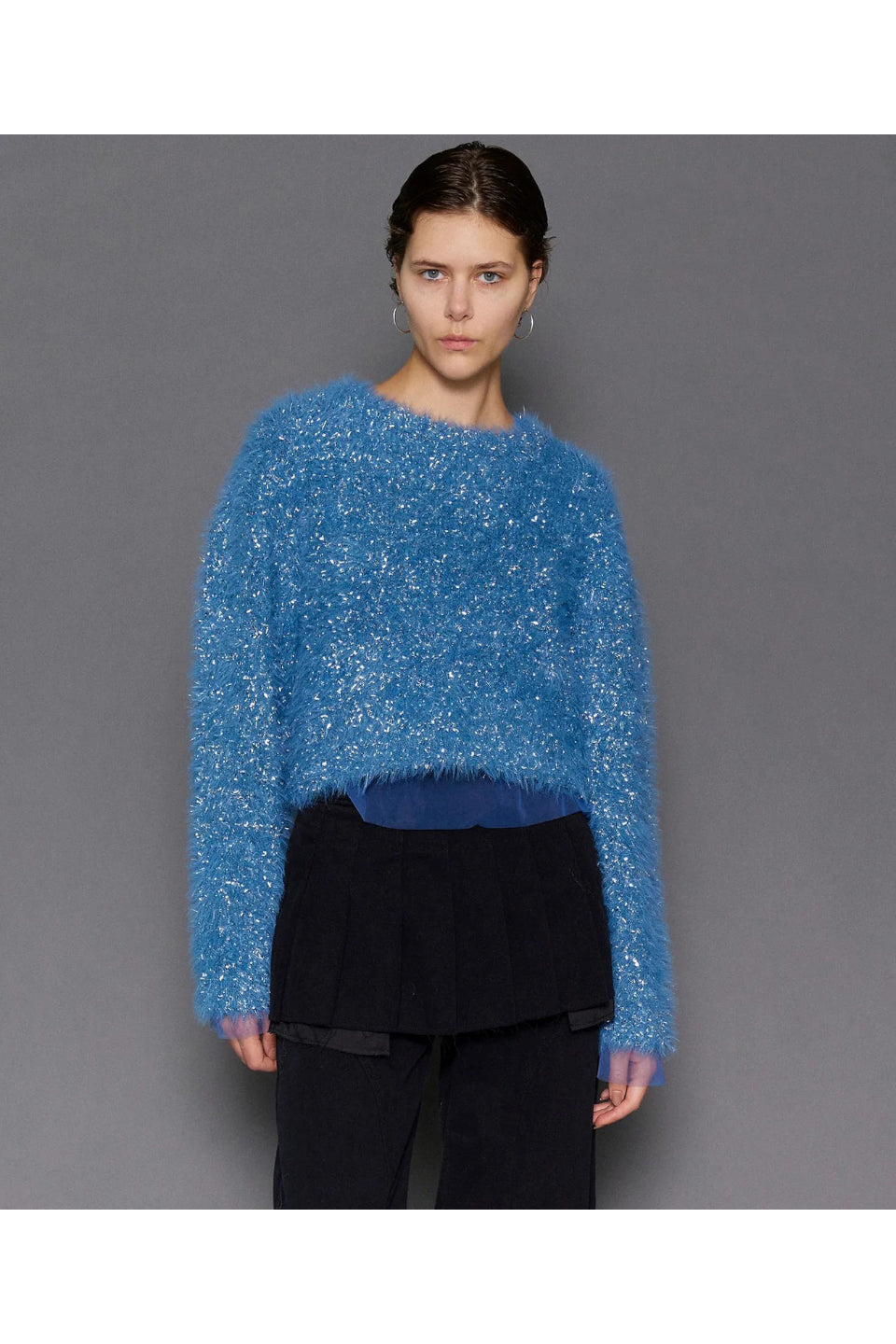 MAISON SPECIAL-Sparkling Shaggy Knit Pullover-NOWALL