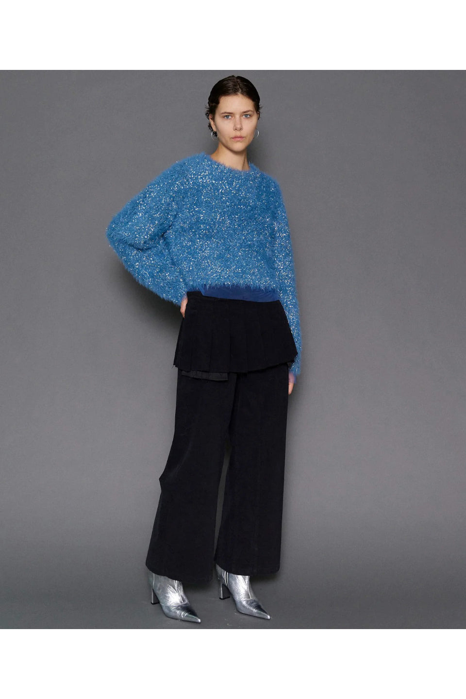 MAISON SPECIAL-Sparkling Shaggy Knit Pullover-NOWALL