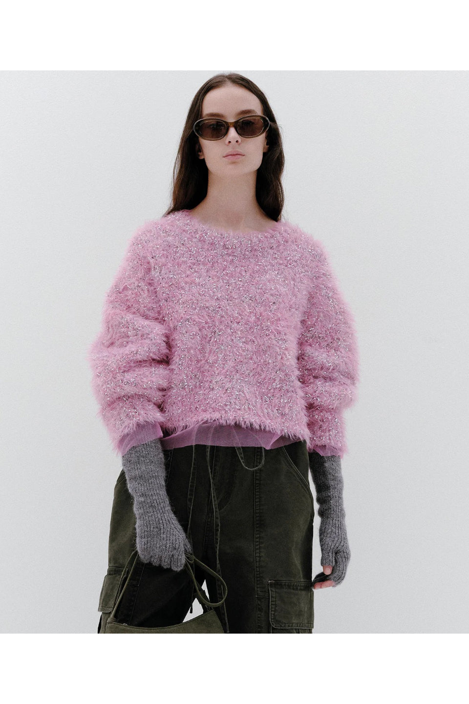 MAISON SPECIAL-Sparkling Shaggy Knit Pullover-NOWALL