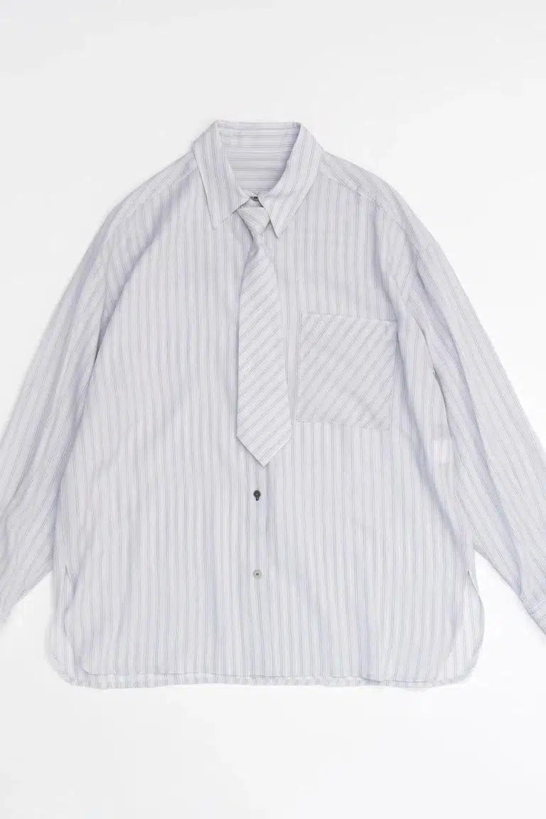 MAISON SPECIAL-Stripe Tie Shirt-NOWALL