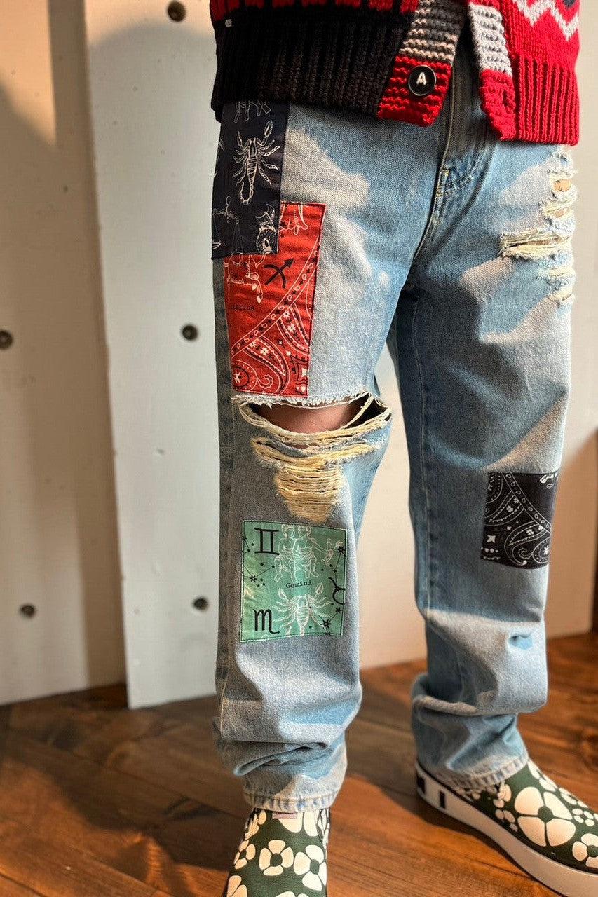 ALANUI-THE TWELVE SIGNS DENIM PANTS-NOWALL