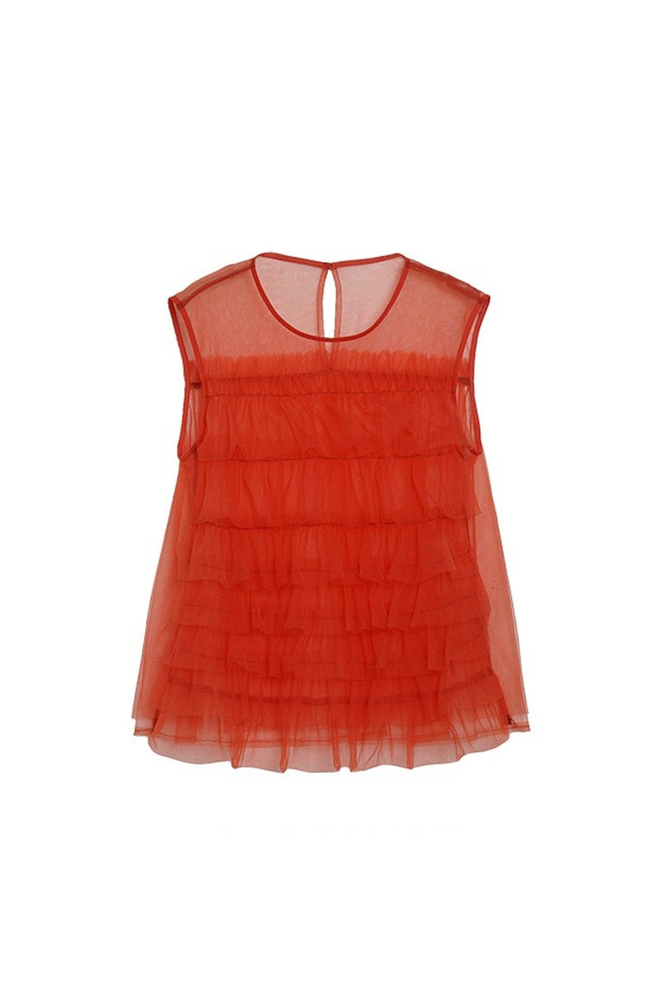 MICALLE MICALLE-Tiered Tulle Sleeveless Top-NOWALL