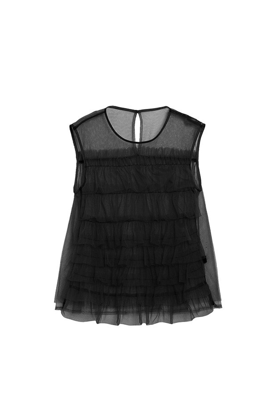 MICALLE MICALLE-Tiered Tulle Sleeveless Top-NOWALL
