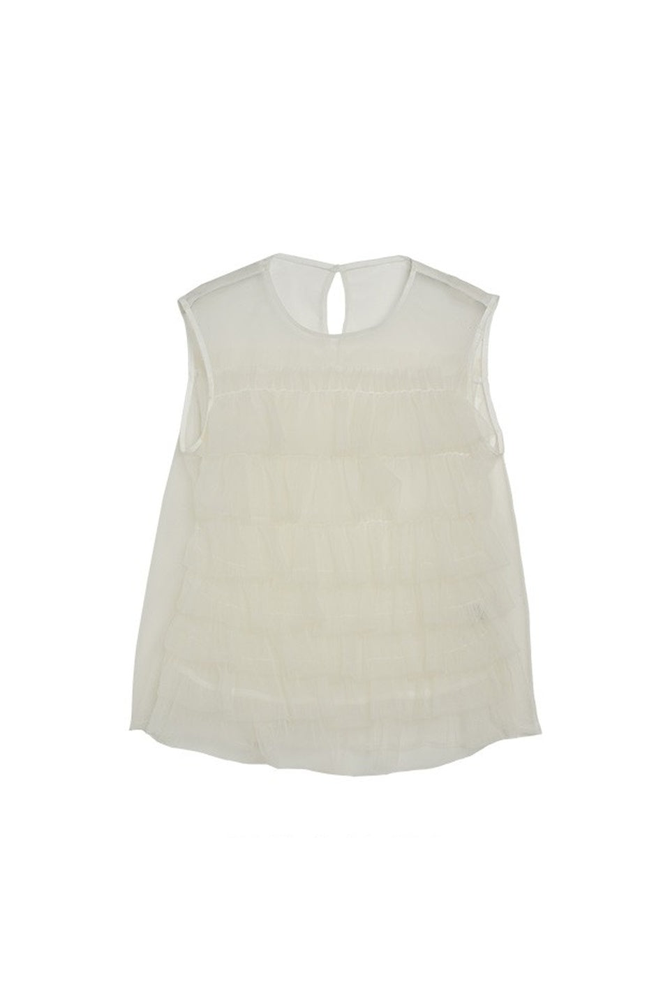 MICALLE MICALLE-Tiered Tulle Sleeveless Top-NOWALL