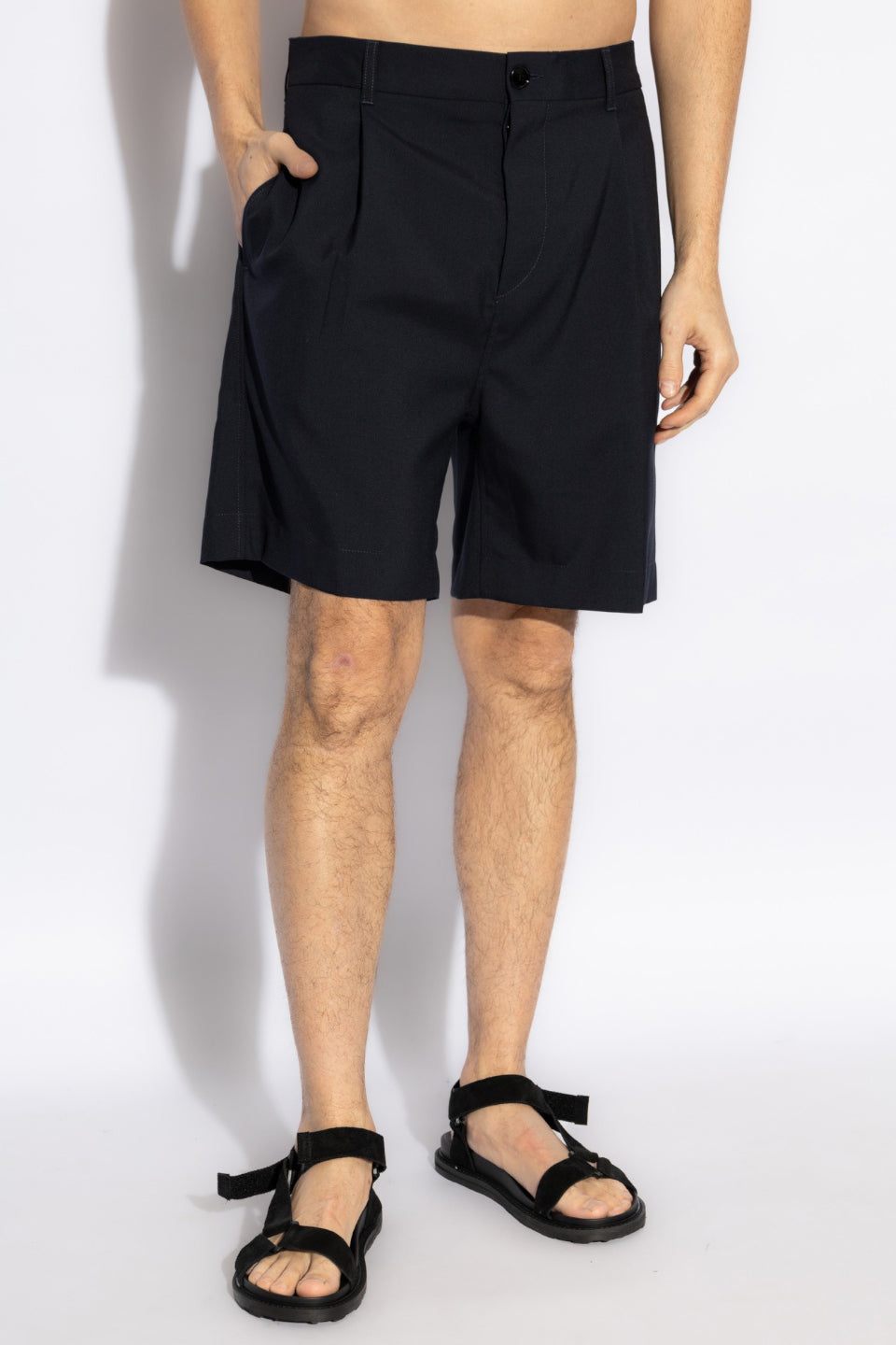 MARNI-Tropical Wool Tailored Short Pants-NOWALL