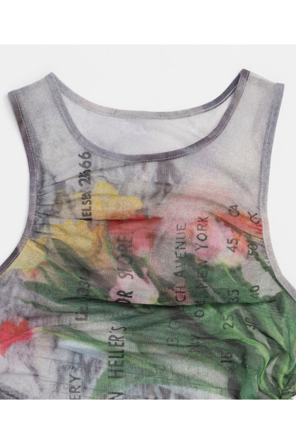 MAISON SPECIAL-Tulip Gather Mesh Tank Top-NOWALL
