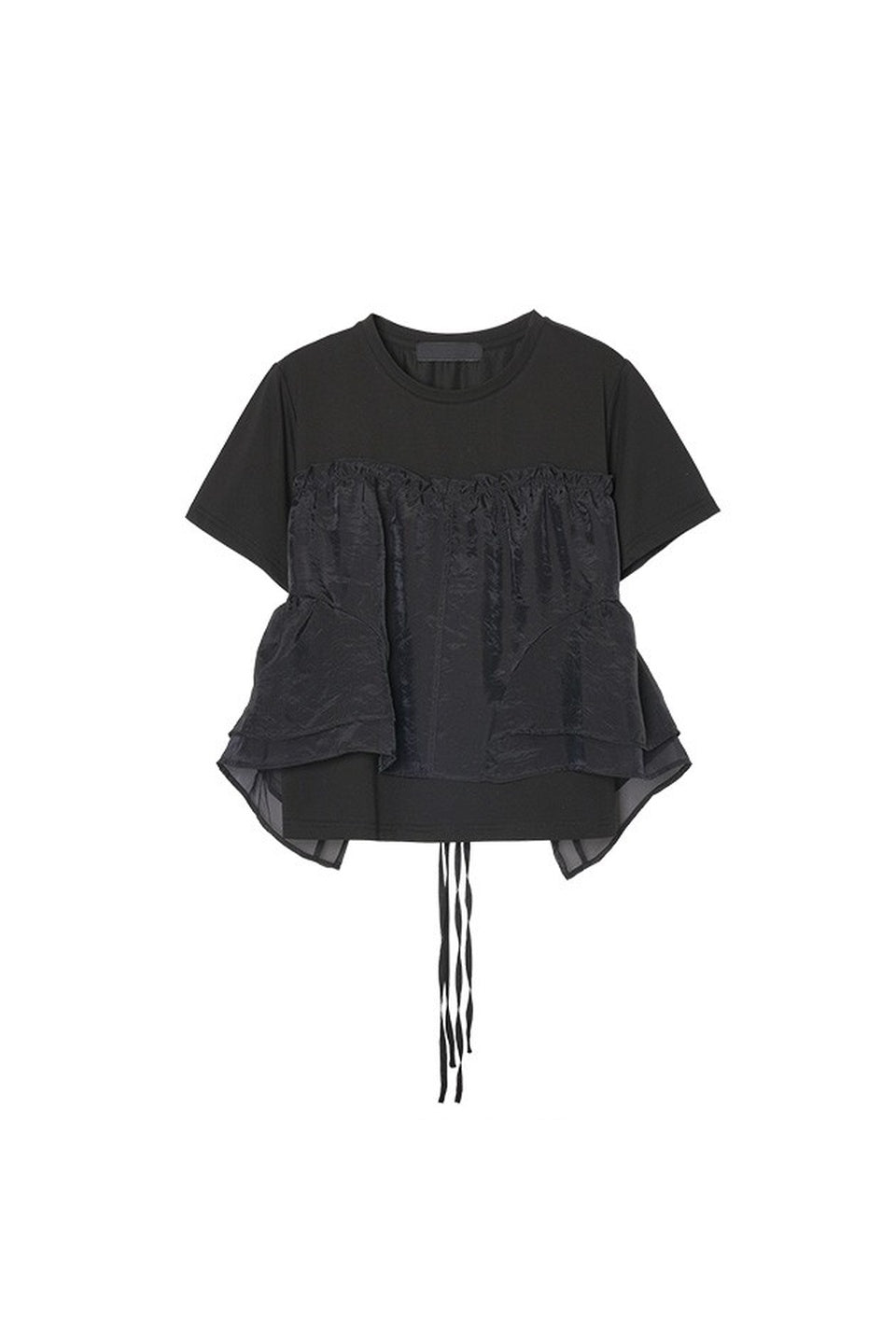 MICALLE MICALLE-Tulle Docking Short Sleeve Tee-NOWALL
