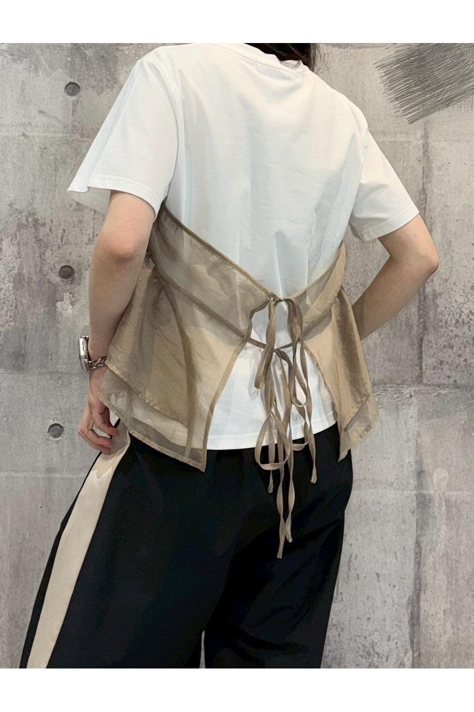 MICALLE MICALLE-Tulle Docking Short Sleeve Tee-NOWALL