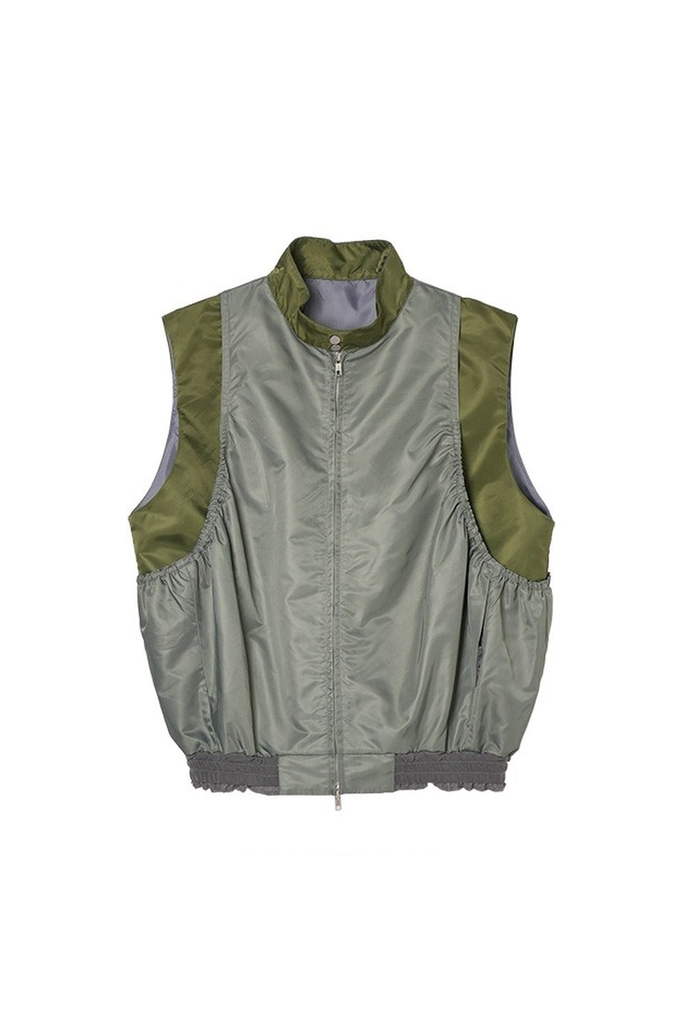 MICALLE MICALLE-Two Tone Nylon Zip Vest-NOWALL