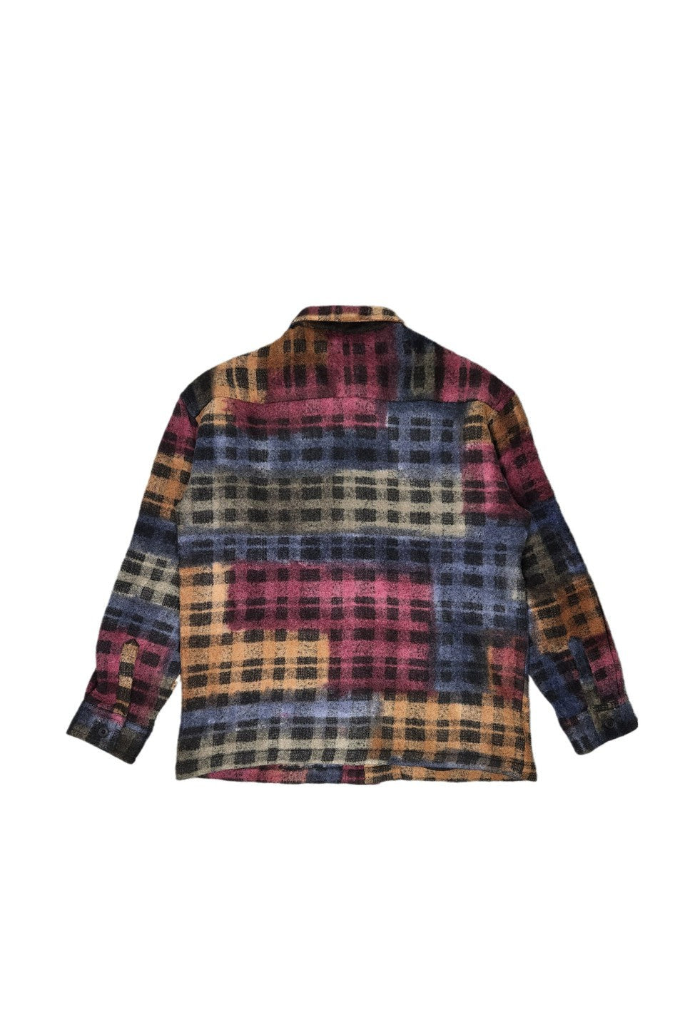 destin-WOOL CASHMERE CRAZY PATTERN CHECK SHIRT-NOWALL