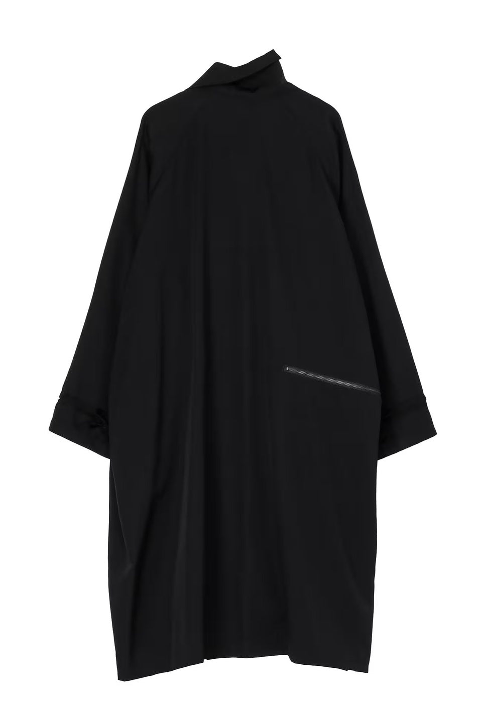 Yohji Yamamoto POUR HOMME-WOOL GABARDINE CROSS SHAPED ZIPPER COAT-NOWALL