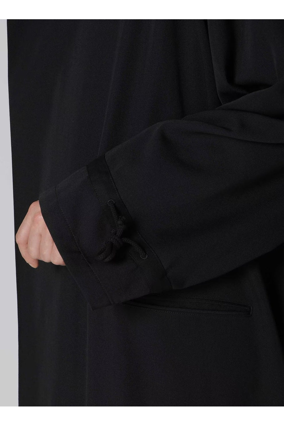 Yohji Yamamoto POUR HOMME-WOOL GABARDINE CROSS SHAPED ZIPPER COAT-NOWALL