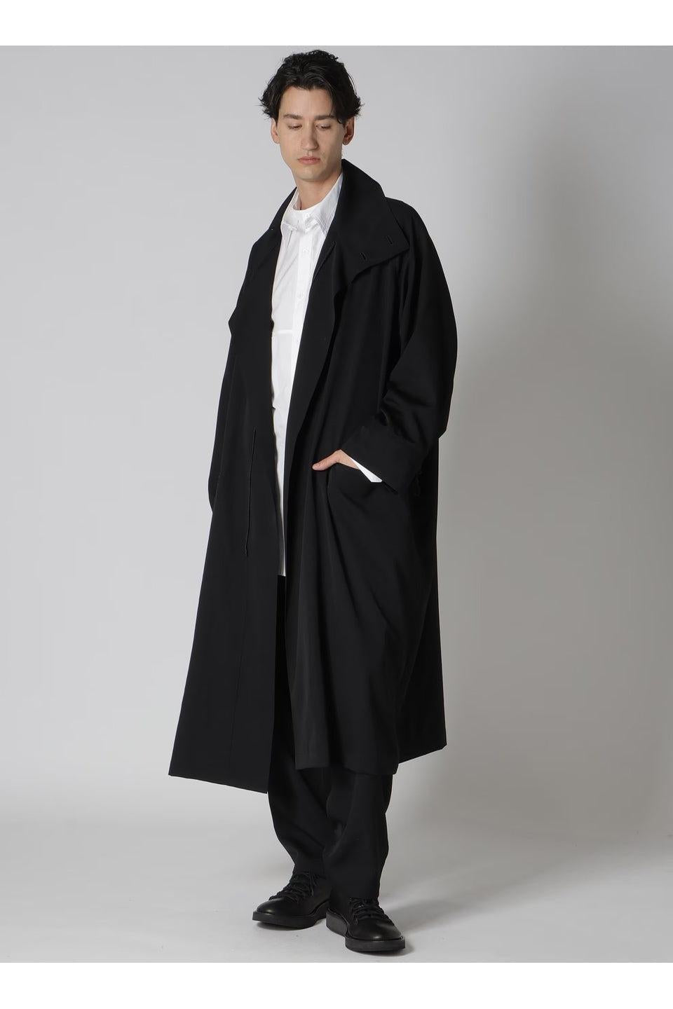 Y-3 ウール　ロングコート ガンパッチ　ナイロン　 チンストラップ RAISED C/W TWILL PEALED CHECK PT W FRONT LONG COAT(XS Red