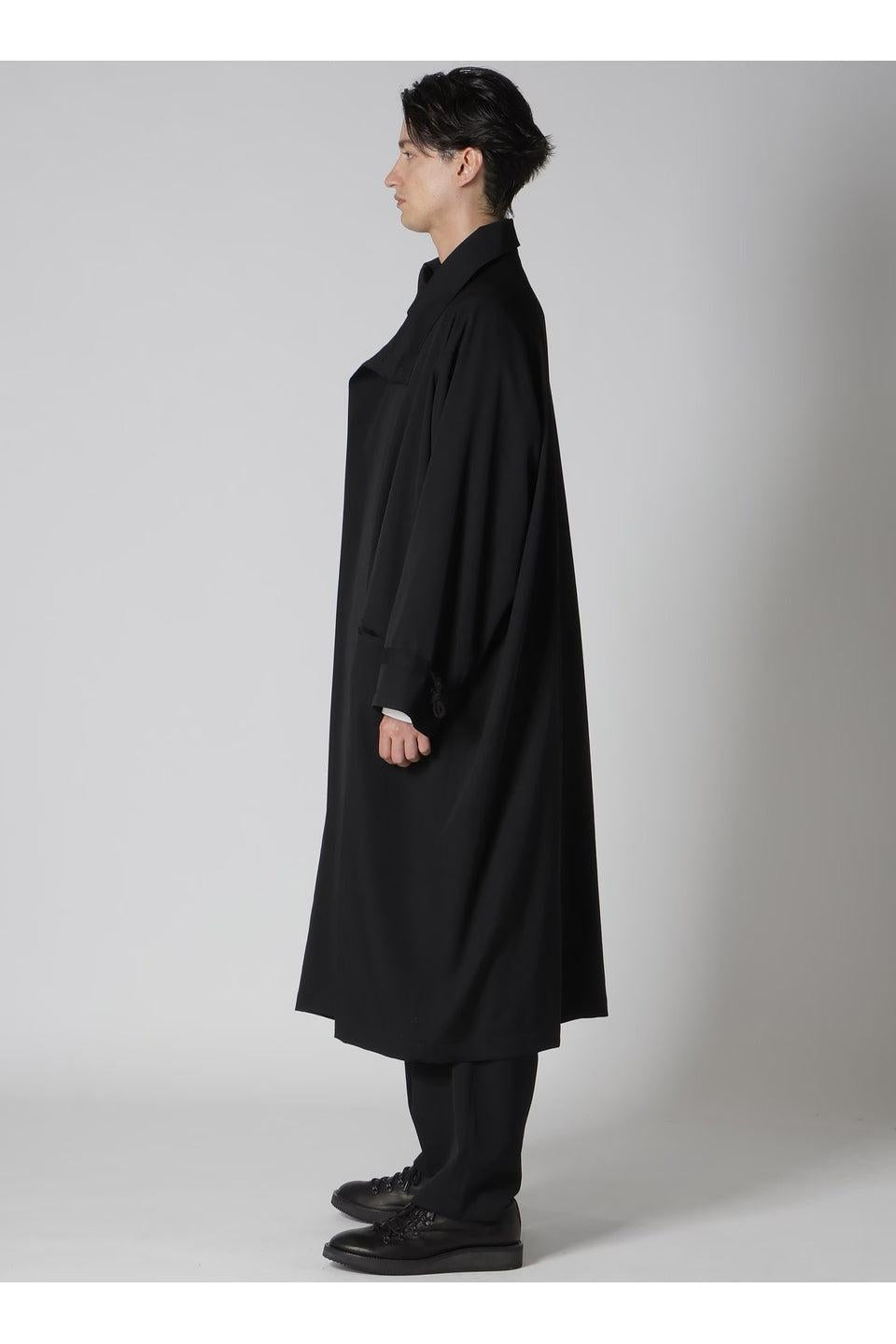 WOOL GABARDINE CROSS SHAPED ZIPPER COAT