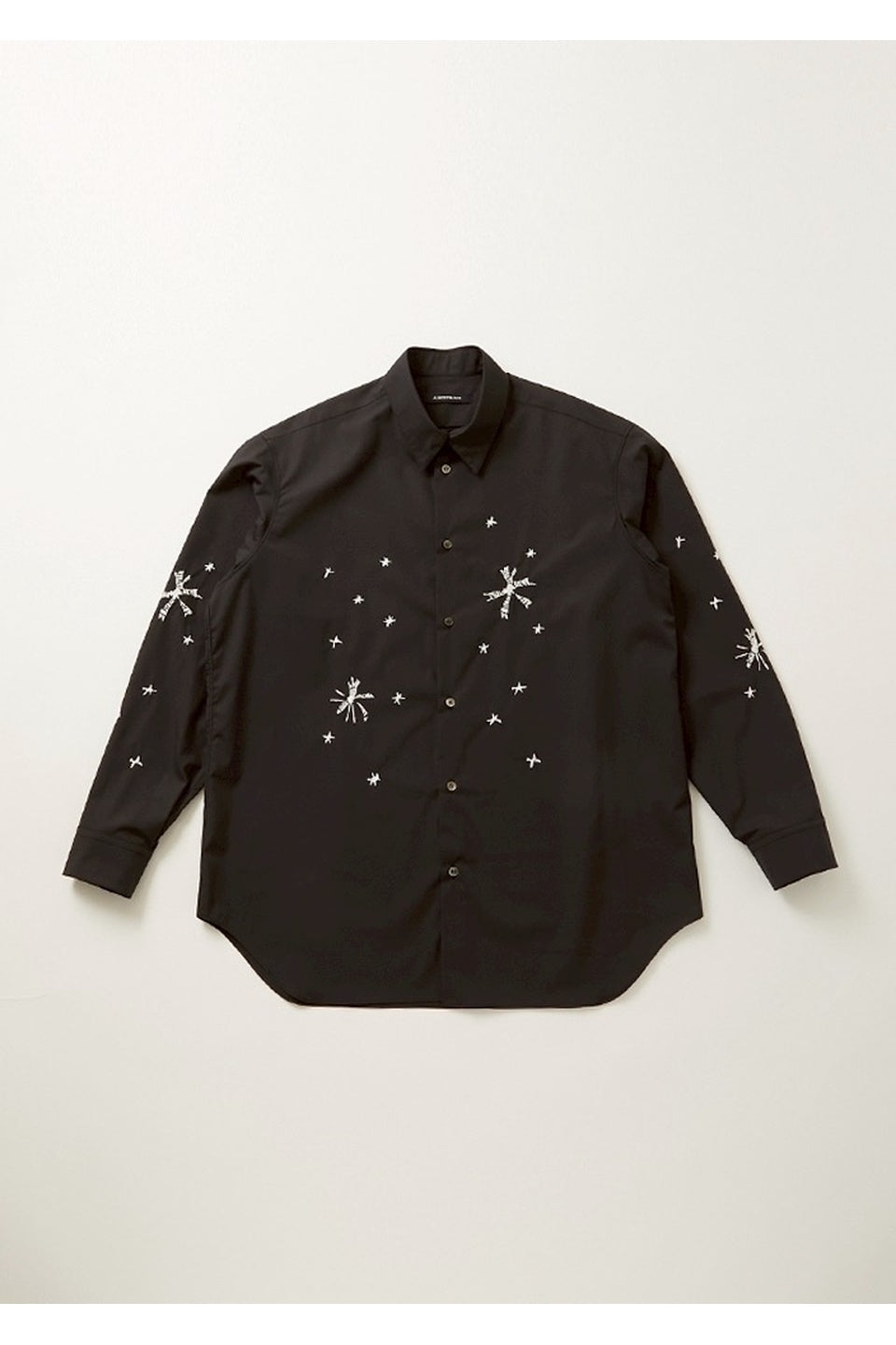 ALMOSTBLACK-WOVEN SHIBORI EMBROIDERY SHIRTS-NOWALL