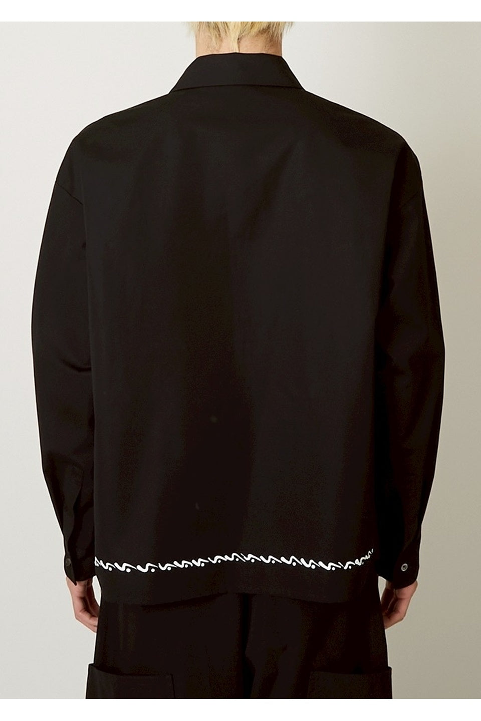 ALMOSTBLACK-WVN CODE POTTERY PRINT ZIP SHIRT-NOWALL