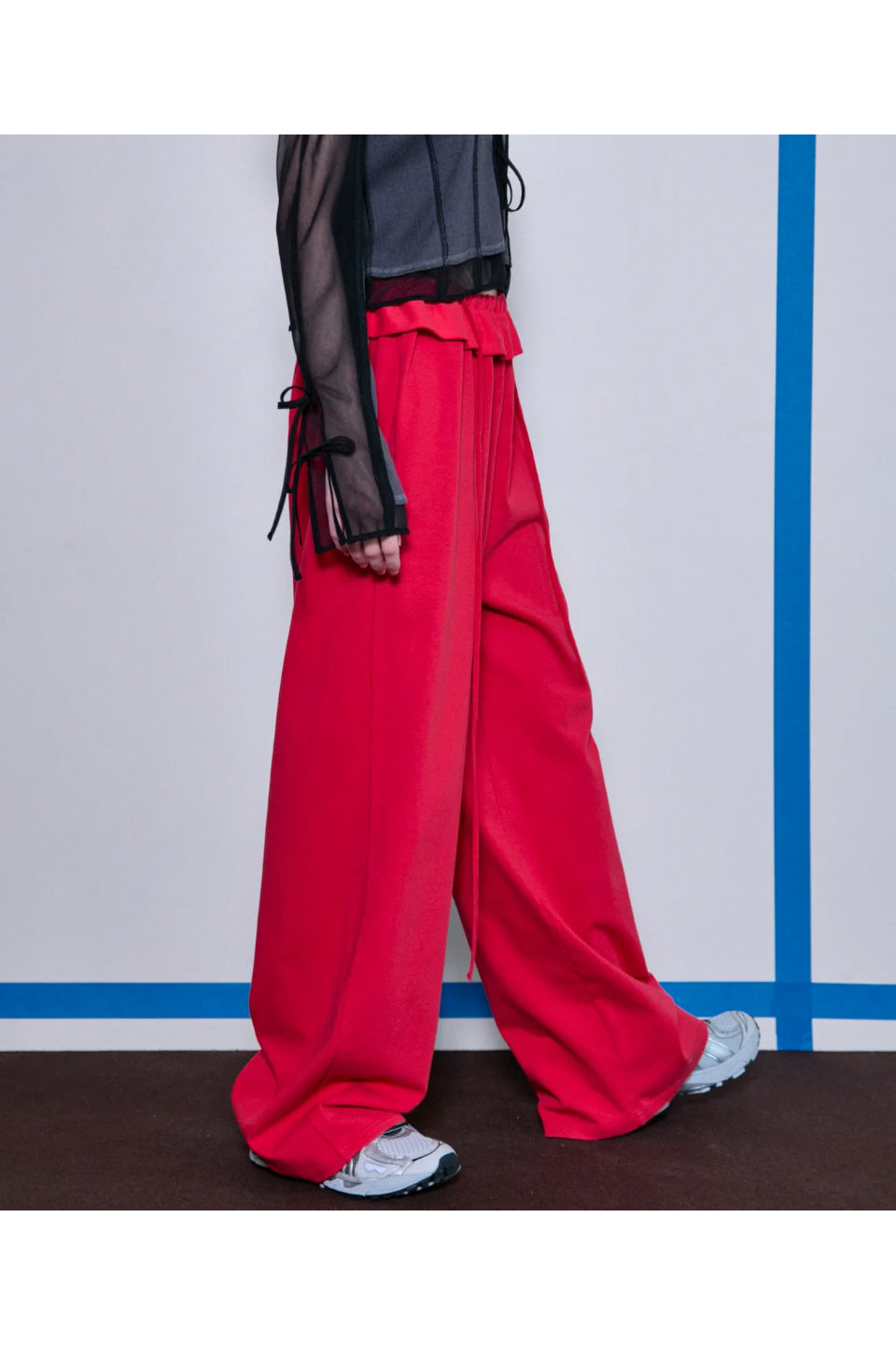 MAISON SPECIAL-Waist Ruffle Sweatpants-NOWALL
