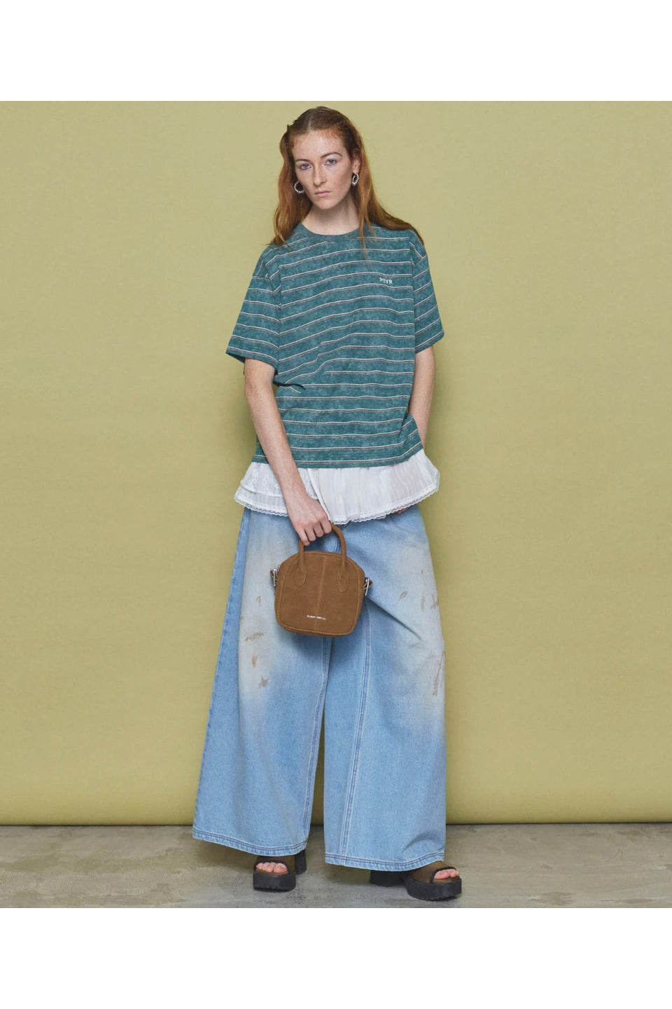 MAISON SPECIAL-Waist Tuck Wide Denim Pants-NOWALL