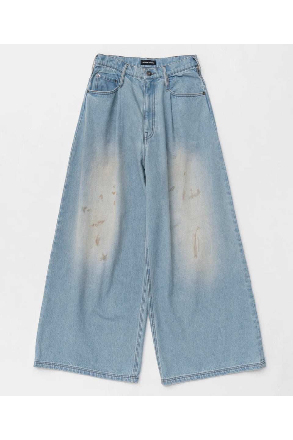 MAISON SPECIAL-Waist Tuck Wide Denim Pants-NOWALL