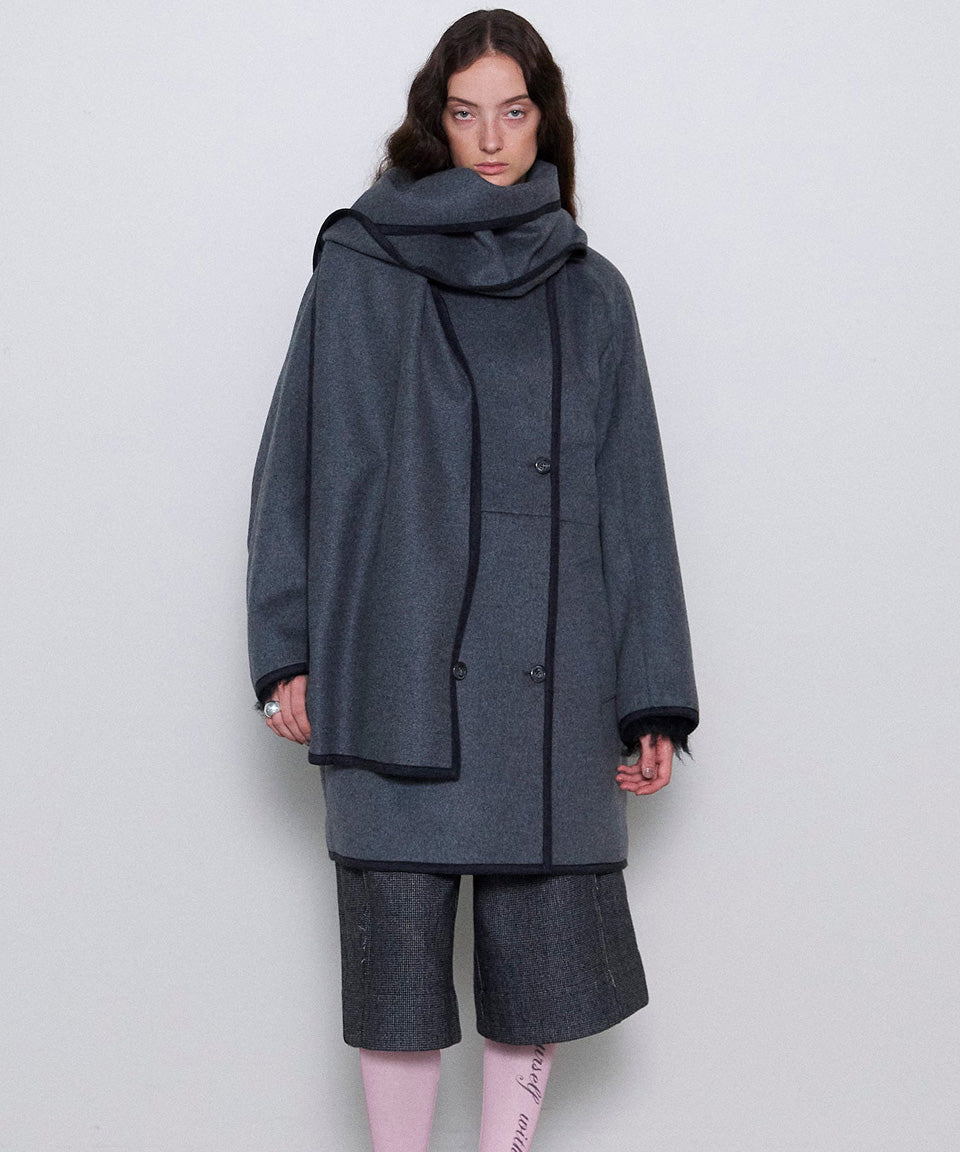 MAISON SPECIAL-Winter Scarf Tent Coat-NOWALL