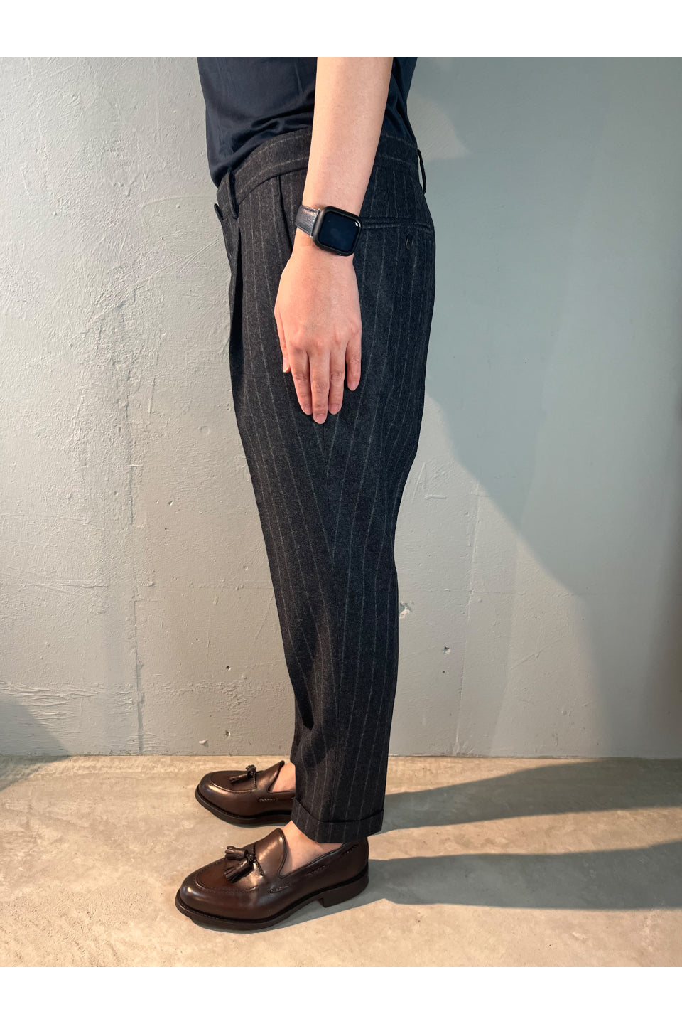 Maison M-Wool Flannel Striped Pants / Slacks-NOWALL