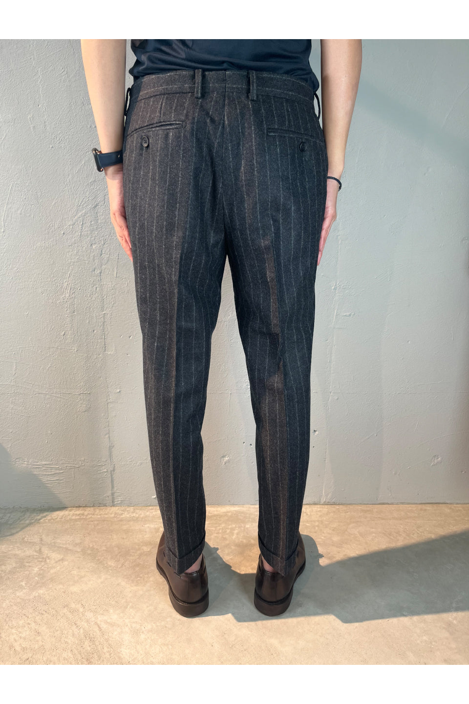 Maison M-Wool Flannel Striped Pants / Slacks-NOWALL