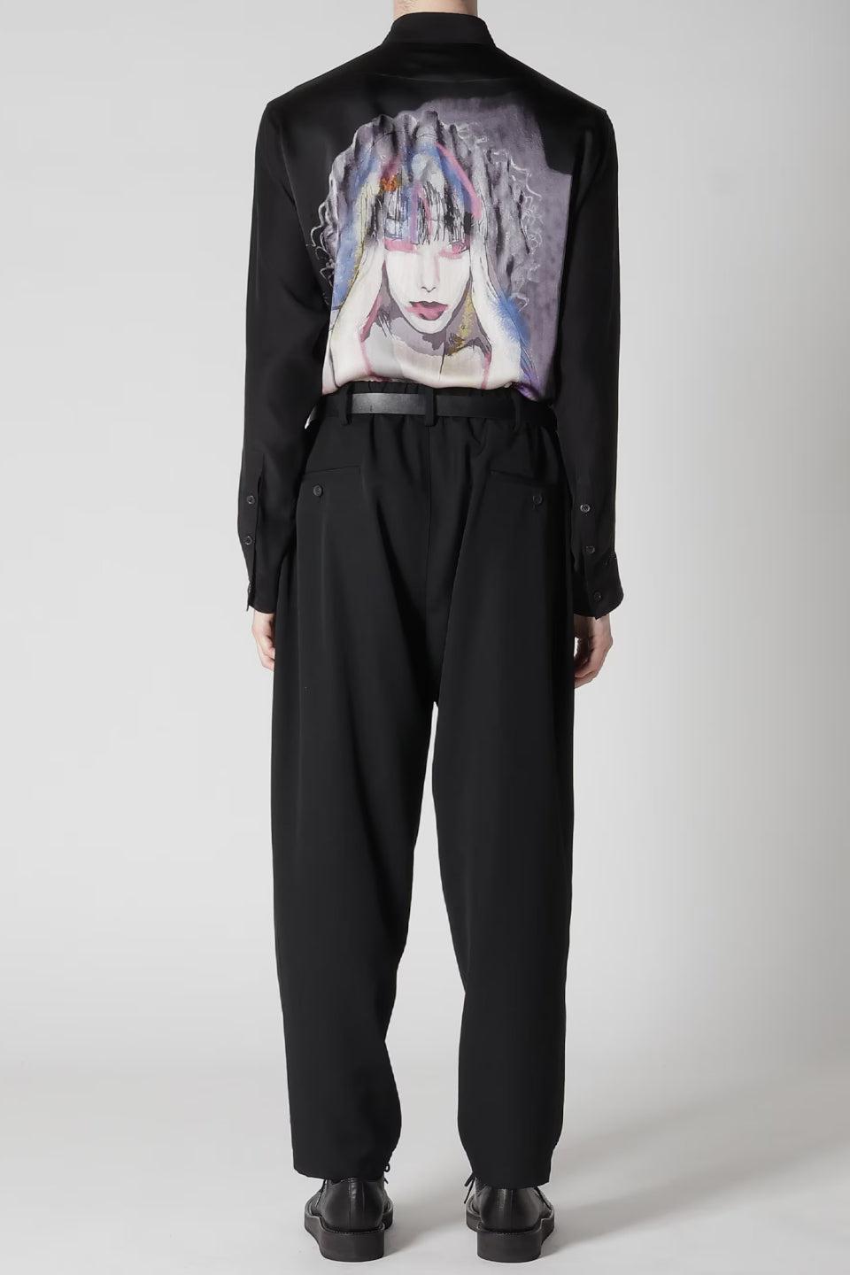 Yohji Yamamoto POUR HOMME-Wool Gabardine W Stitch Pants-NOWALL