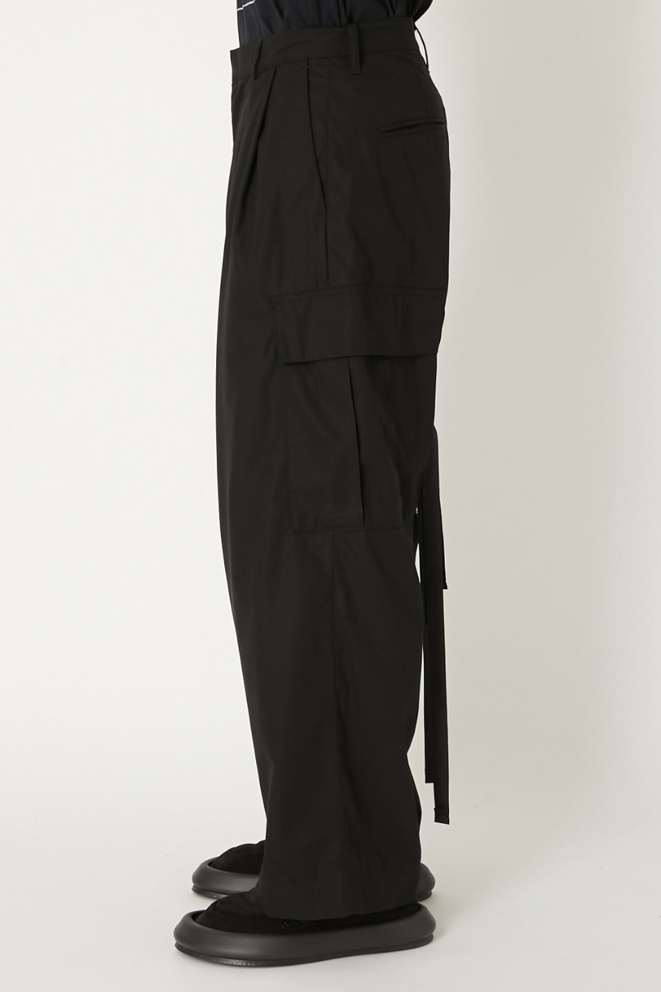 ALMOSTBLACK-Woven Wide 6pocket Pants-NOWALL