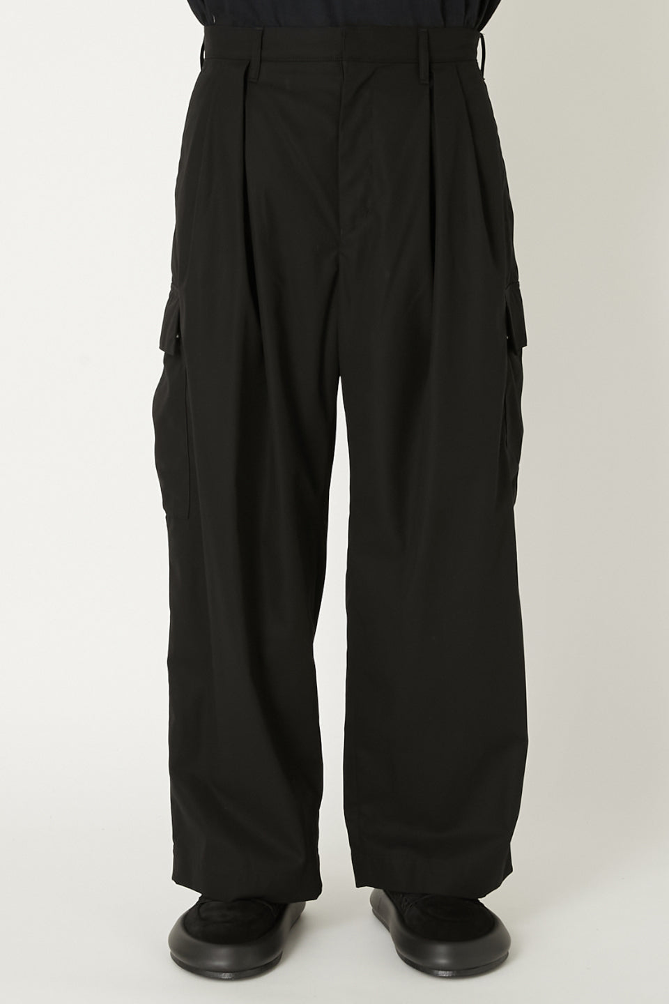 ALMOSTBLACK-Woven Wide 6pocket Pants-NOWALL