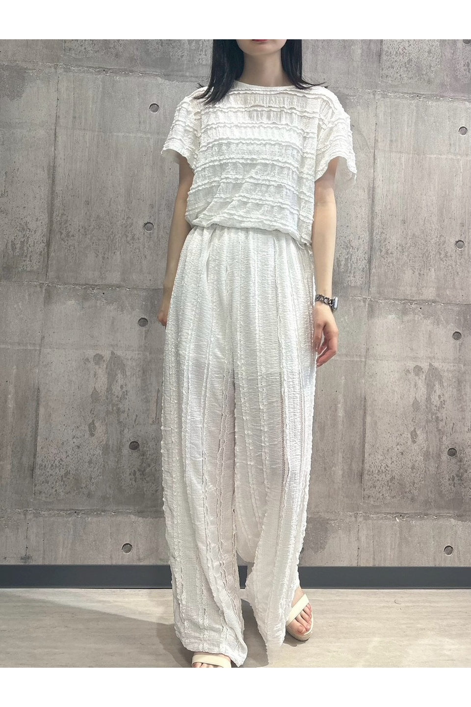 MICALLE MICALLE-Wrinkle Fringe Wide Set Up-NOWALL