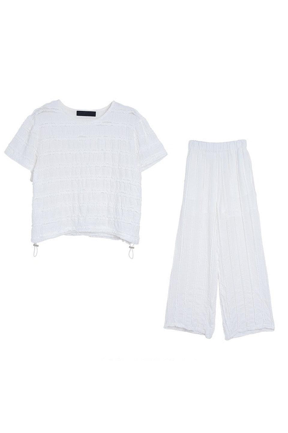 MICALLE MICALLE-Wrinkle Fringe Wide Set Up-NOWALL