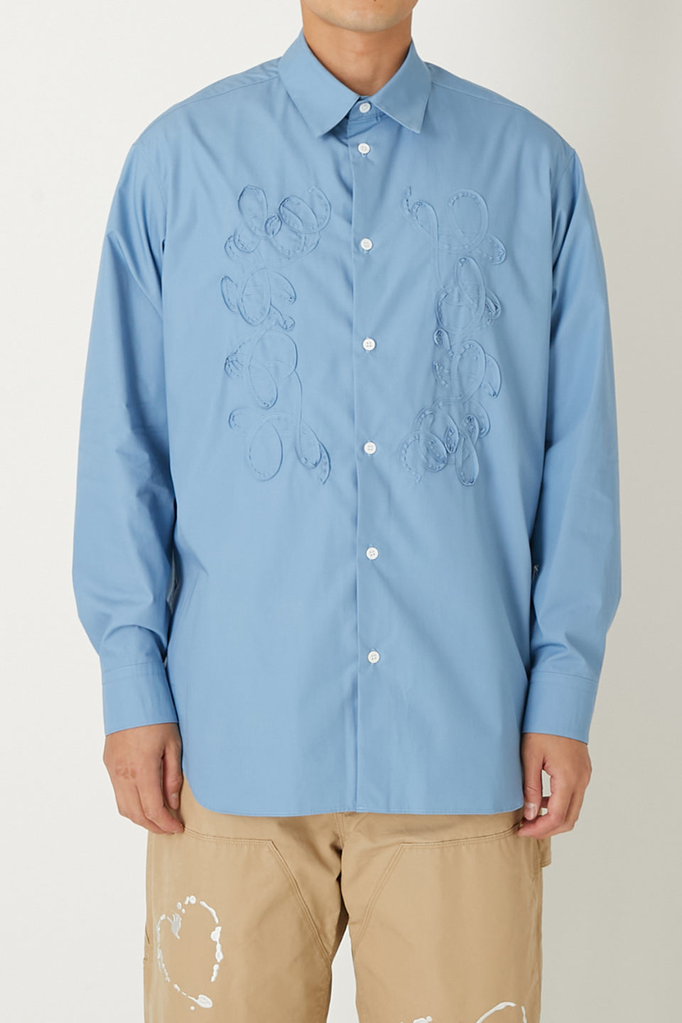 ALMOSTBLACK-Wvn Code Embroidery Dress Shirts-NOWALL