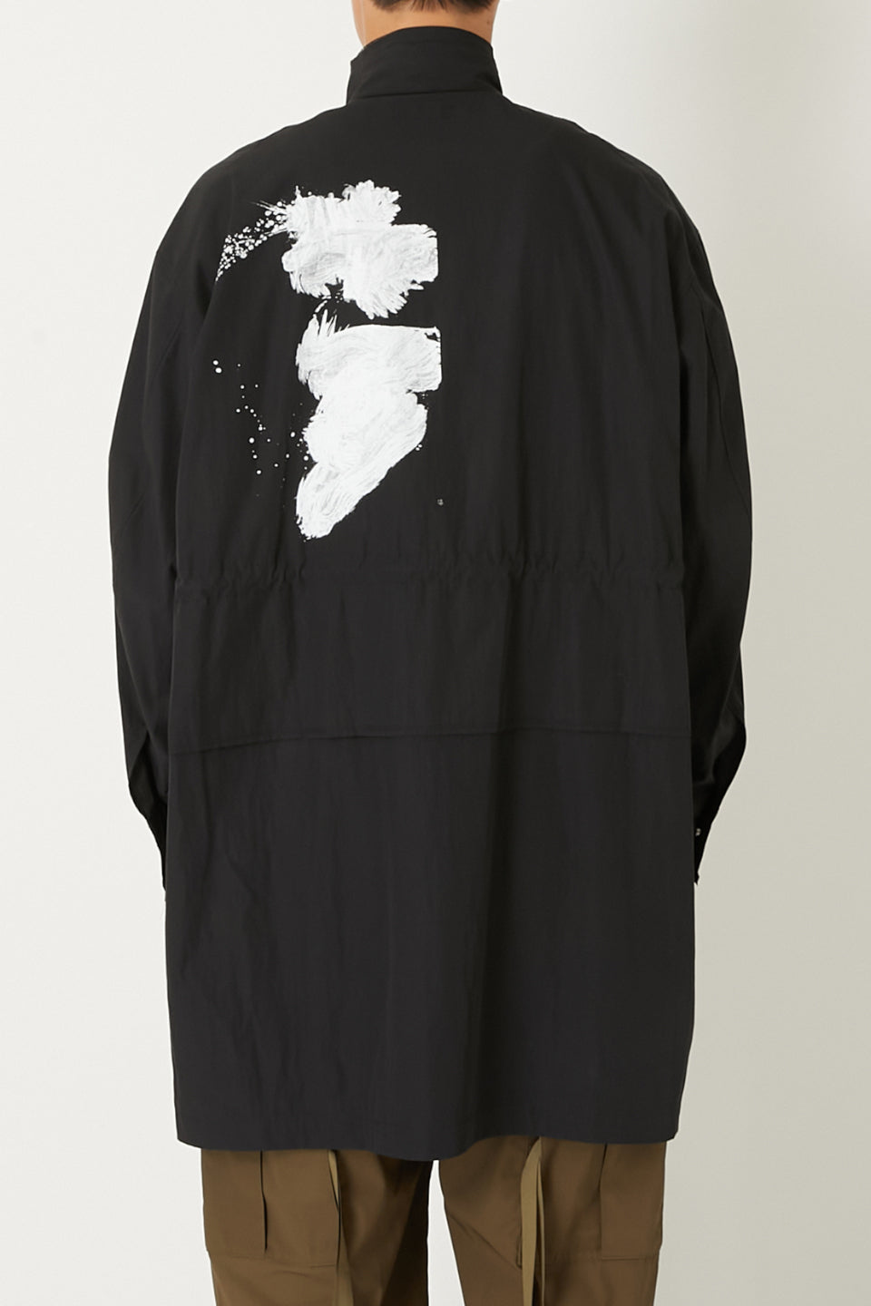 ALMOSTBLACK-Wvn Remake Print Lng Shirts-NOWALL